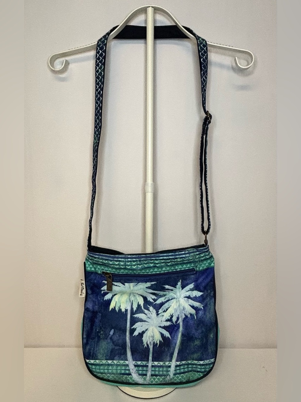 Paul Brent Y2K Coastal Palm Tree Canvas Crossbody Bag Boho Coastal Grandma Beach